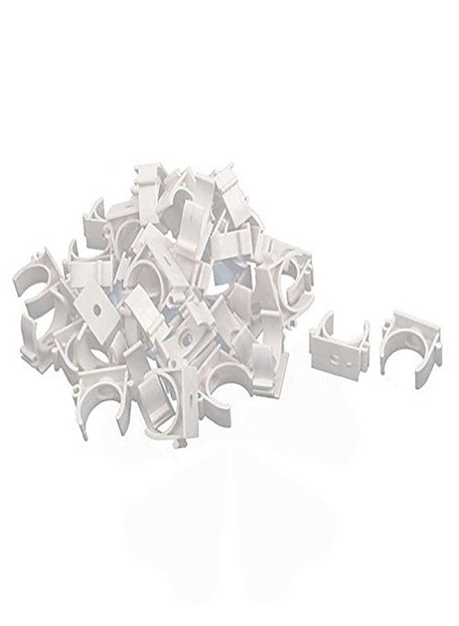 NGe 1 Inch(25mm) Dia PVC U Shaped Pipe Fitting Clamps Clips Water Tube Holder for Water Supply White 50pcs(25mm) - Image 2