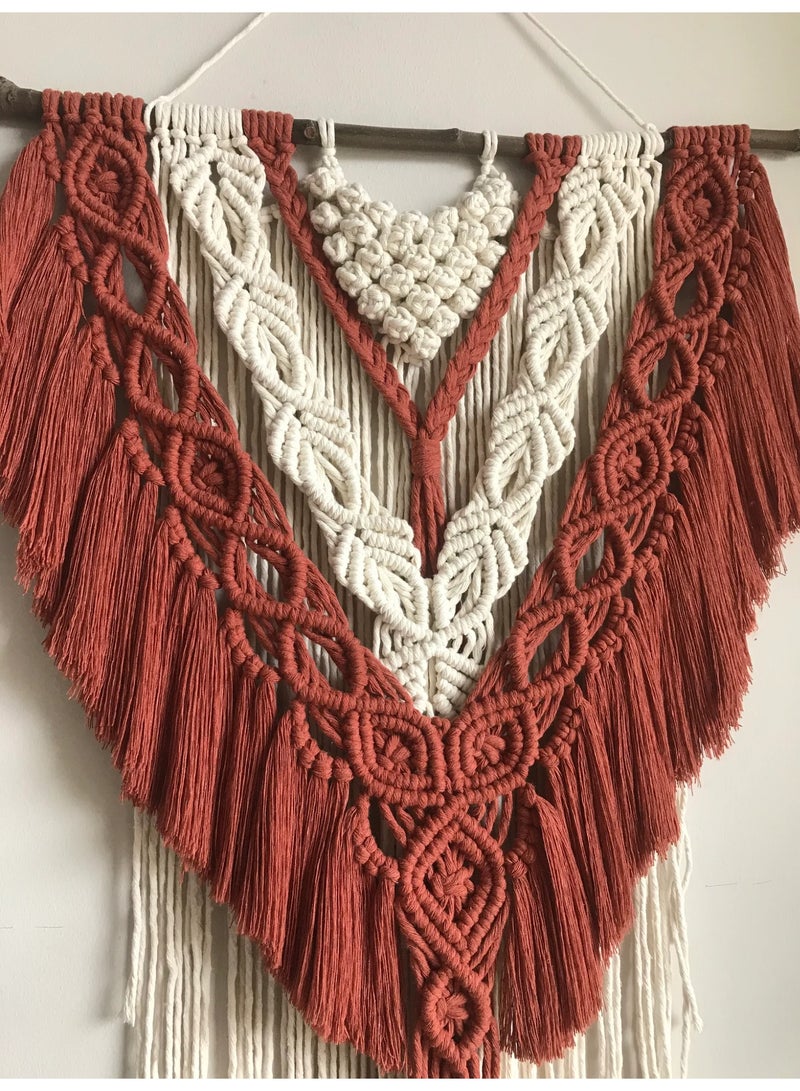Antikiano "An elegant handmade macramé wall hanging crafted from natural cotton threads, featuring a simple bohemian design that adds a warm, modern touch to any space. Perfect for decorating bedrooms, living rooms, or entryways, and makes a great gift for lovers of handmade décor." - Image 2