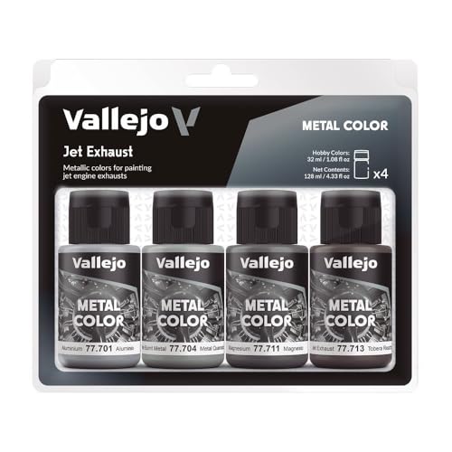 Vallejo - Jet Exhaust Set | Metal Color | Faithfully Reproduce Different Metallic Finishes | Contains 4 Bottles x 32 ml (1.08 fl.oz.) - Image 4