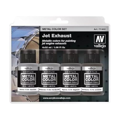 Vallejo - Jet Exhaust Set | Metal Color | Faithfully Reproduce Different Metallic Finishes | Contains 4 Bottles x 32 ml (1.08 fl.oz.) - Image 3