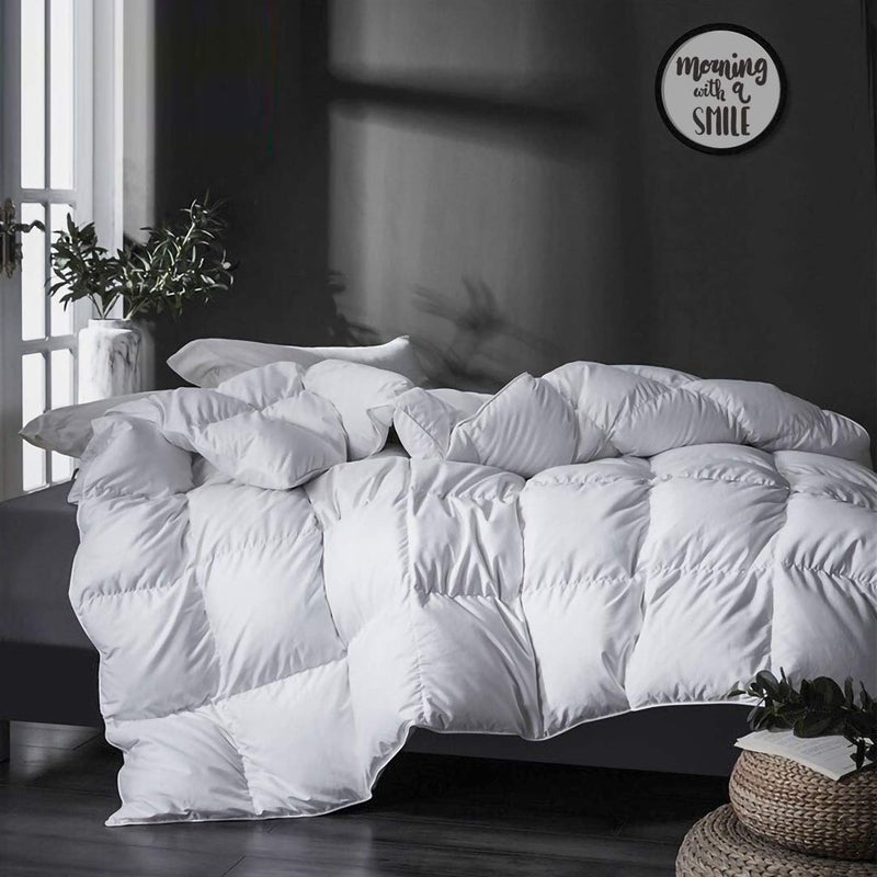 APSMILE Luxurious King Size Down Feather Fibers Comforter, Ultra-Soft Down Feather Fibers Duvet, 39oz Hotel Collection Comforter Medium Warmth All Season Fluffy Duvet Insert (106x90, White) - Image 2