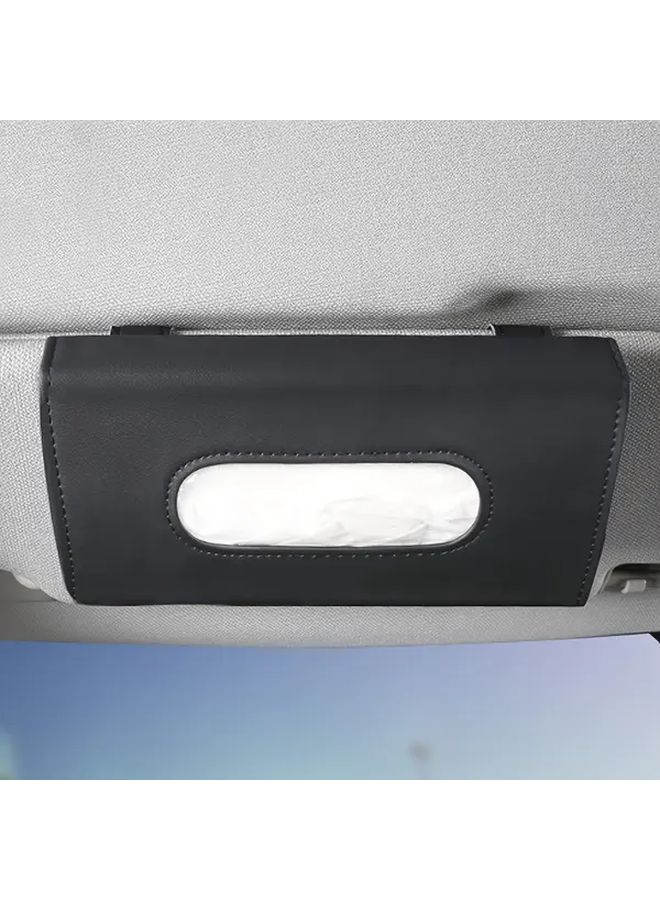Car Sunshade Tissue Box Holder Black Fashionable Hanging Paper Holder For Cars Four Seasons - Image 3