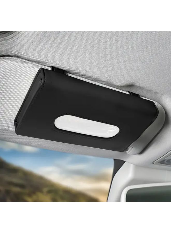 Car Sunshade Tissue Box Holder Black Fashionable Hanging Paper Holder For Cars Four Seasons - Image 4