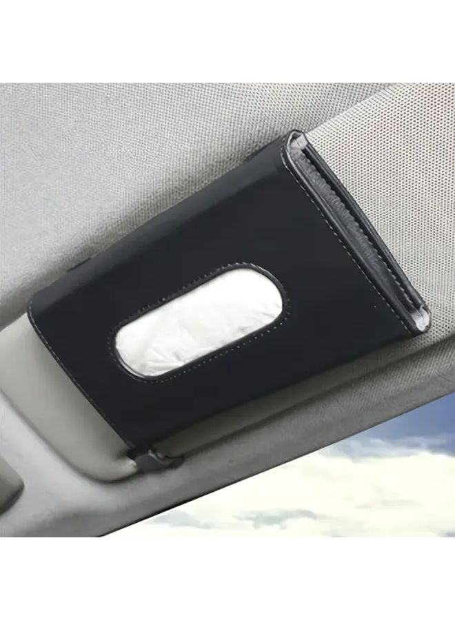 Car Sunshade Tissue Box Holder Black Fashionable Hanging Paper Holder For Cars Four Seasons - Image 5