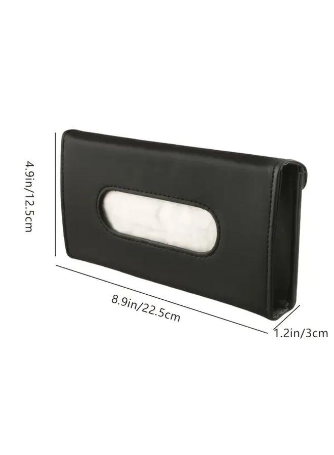 Car Sunshade Tissue Box Holder Black Fashionable Hanging Paper Holder For Cars Four Seasons - Image 2