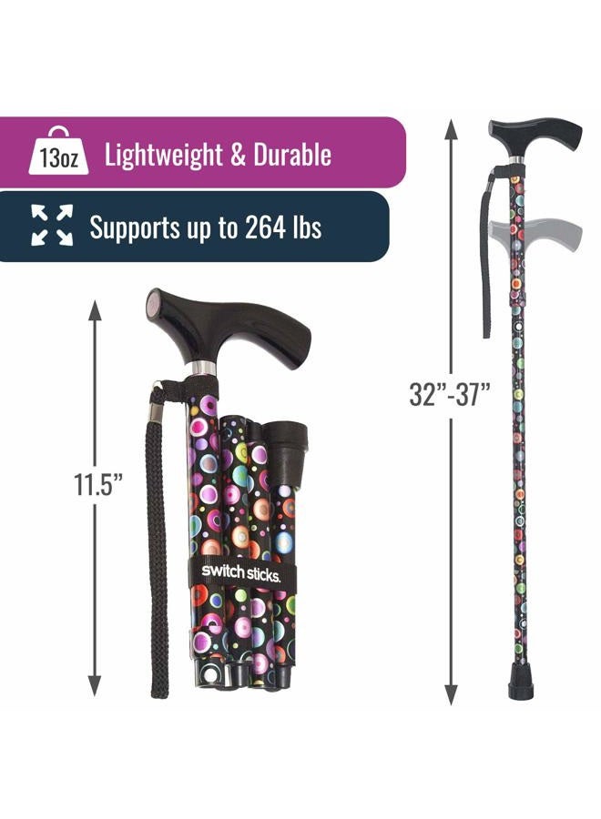 Switch Sticks Aluminum Adjustable Folding Cane and Walking Stick collapses and adjusts from 32 to 37 inches, Gold - Image 4