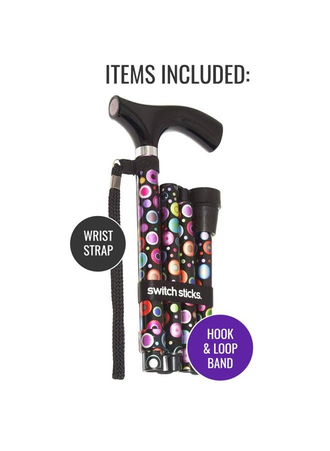 Switch Sticks Aluminum Adjustable Folding Cane and Walking Stick collapses and adjusts from 32 to 37 inches, Gold - Image 5