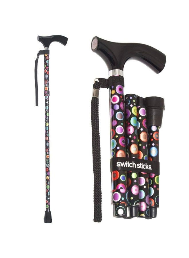 Switch Sticks Aluminum Adjustable Folding Cane and Walking Stick collapses and adjusts from 32 to 37 inches, Gold - Image 1