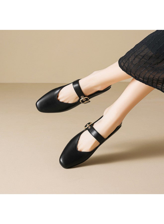 RED DRAGONFLY Spring 2026 New Arrival One-buckle Mary Jane Shoes Women's Two-way Wear Shallow Vocation Flat Shoes - Image 5