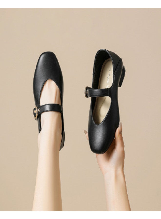 RED DRAGONFLY Spring 2026 New Arrival One-buckle Mary Jane Shoes Women's Two-way Wear Shallow Vocation Flat Shoes - Image 1