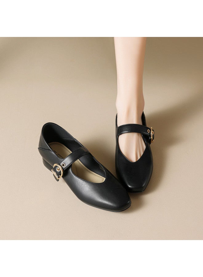 RED DRAGONFLY Spring 2026 New Arrival One-buckle Mary Jane Shoes Women's Two-way Wear Shallow Vocation Flat Shoes - Image 3