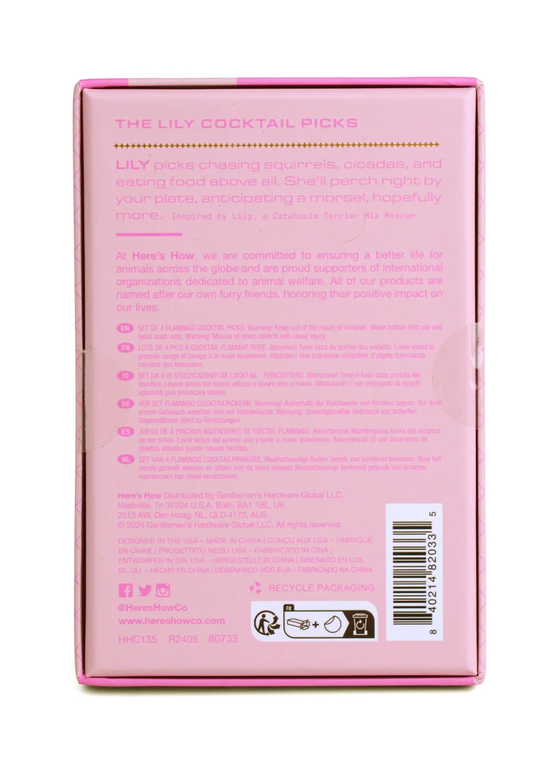 وإليك كيف The Lily Flamingo Cocktail Picks - Set of 4