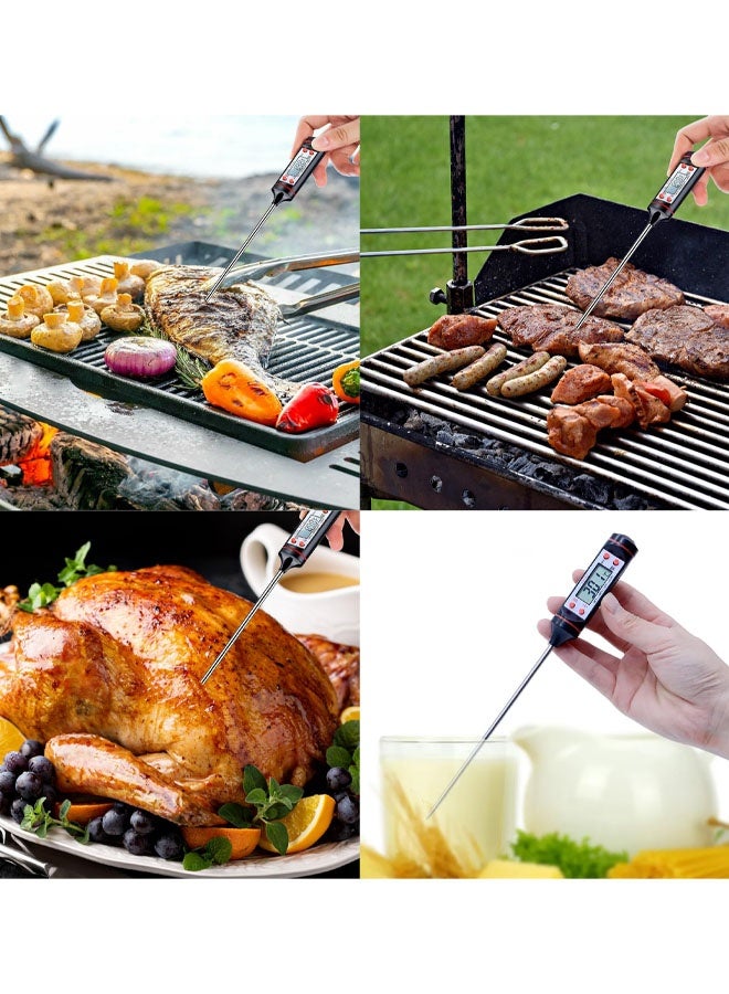 Instant Read Cooking Food Thermometer With Long Temperature Probe Auto-Off Digital Lcd Screen Bbq Kitchen Thermometers For Roasting, Milk, Coffee & Baking - Image 5