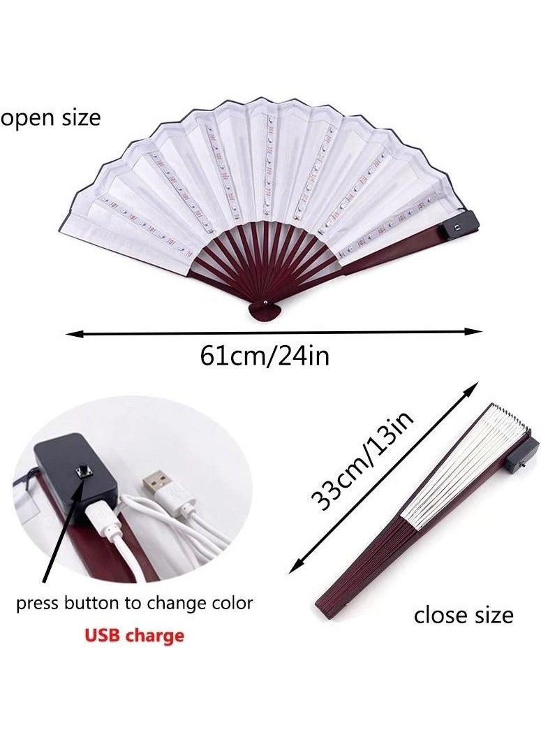 Zigver Rechargeable Fan LED Light Up Fan for China Nightclub DJ Music Show Fan Colorful Luminous Hand Fan Showy Stage  - Image 4