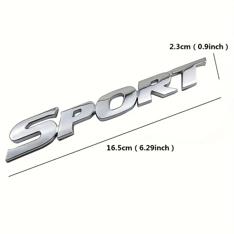3D Sport Emblem Chrome Plated Large Matte Black Universal Car Accessory - Image 2