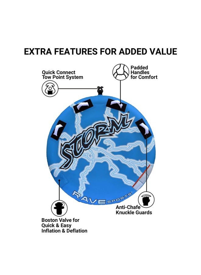 RAVE Sports Storm Boat Towable Tube for 1-2 Riders, blue, 54" x 9" - Image 3