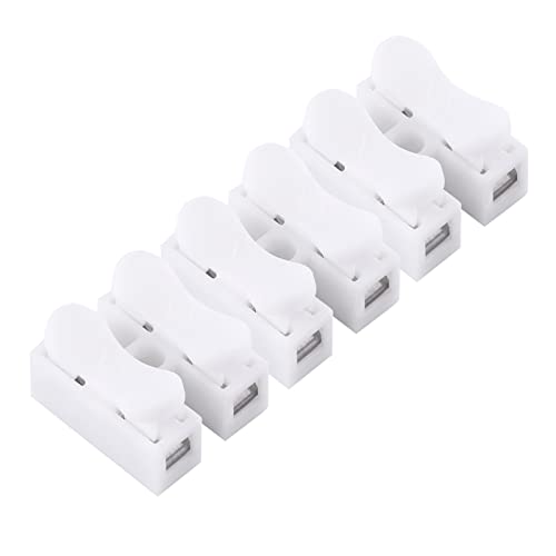 Hilitand 100pcs Spring Wire Connectors, 5A 220V 2 Pin Push Quick Wire Cable Connector White Wiring Terminal - Image 2