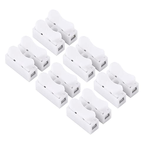 Hilitand 100pcs Spring Wire Connectors, 5A 220V 2 Pin Push Quick Wire Cable Connector White Wiring Terminal - Image 5