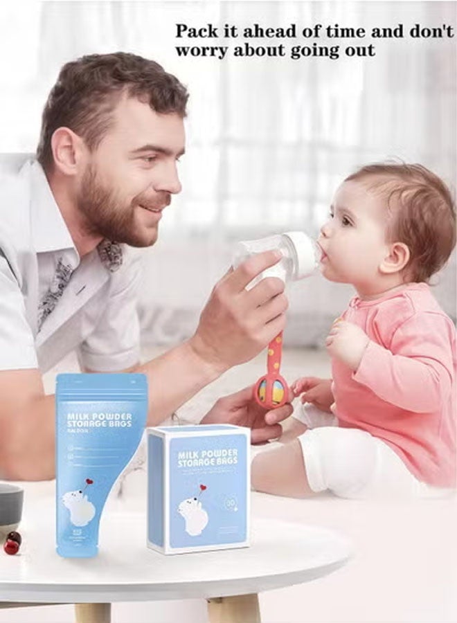 Vinnatsu 30PCS Portable Milk Powder Storage Bag Portable Baby Formula Storage Bag for Travel Holiday Outdoor Fresh Keeping Home Pouch Supplies Preservation Powder Milk Freezer Pouches Sealed Baby Disposable Milk Powder Pouches Blue - Image 5