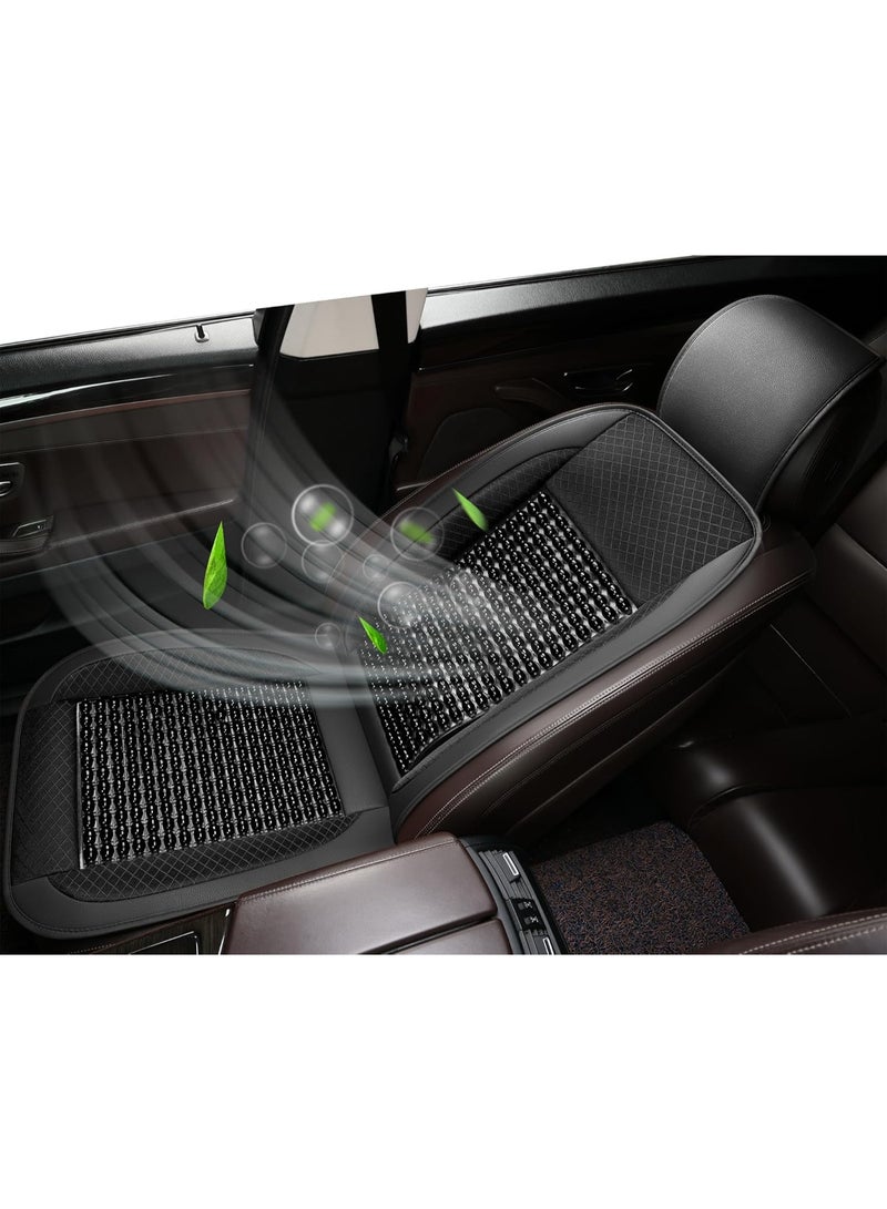 Wood Bead Car Seat Cover, Ergonomic Designed Wooden Beads Car Seat Cushion, Breathable and Cooling Pads for Cars, Trucks,Vans,SUVs and Office Chair. (Black, 1 Piece) - Image 3