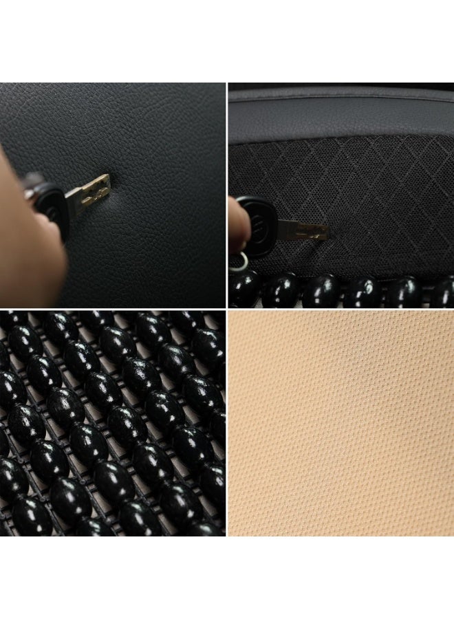 Wood Bead Car Seat Cover, Ergonomic Designed Wooden Beads Car Seat Cushion, Breathable and Cooling Pads for Cars, Trucks,Vans,SUVs and Office Chair. (Black, 1 Piece) - Image 5