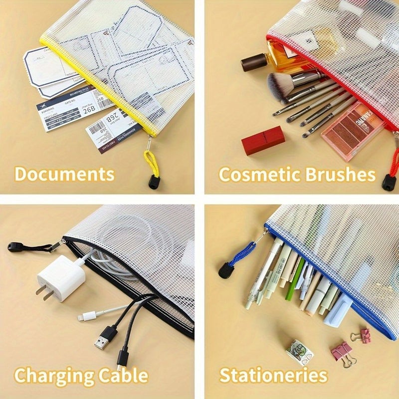 18 عبوة من أكياس سحاب PVC شبكية مقاس A5 متعددة الألوان للمستندات والسفر والمكتب - Image 4