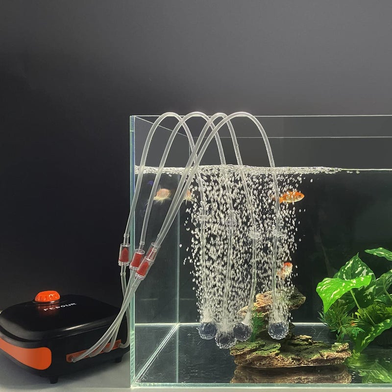 FEDOUR 4W/5W/8W Aquarium Corded Electric Air Pump, 96GPH/160GPH/256GPH Dual Outlets 4 Outlets Oxygen Pump, Ultra Quiet Aquarium Bubbler for up to 300 Gallon Fish and Turtle Tank (4 Outlets-8W) - Image 3