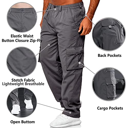 Rela Bota Men Casual Cargo Pant Lightweight Tactical Pant Hiking Jogger Classic Fit Multi Pockets XXL - Image 3