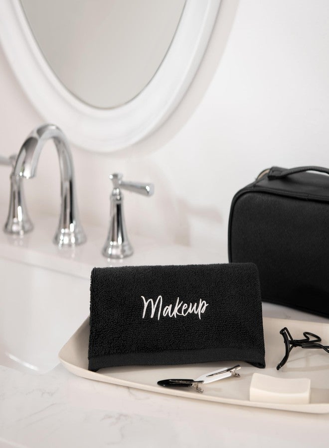 Arkwright, LLC Arkwright Makeup Towels - Pack of 6 - Super Soft 100% Cotton, Gentle & Lightweight Face Make Up Remover Washcloths, Guest Essentials for Hosts & Artists, 13 x 13 in, Black - Image 3