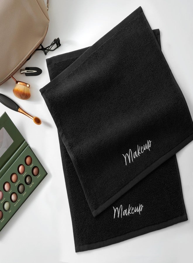 Arkwright, LLC Arkwright Makeup Towels - Pack of 6 - Super Soft 100% Cotton, Gentle & Lightweight Face Make Up Remover Washcloths, Guest Essentials for Hosts & Artists, 13 x 13 in, Black - Image 5