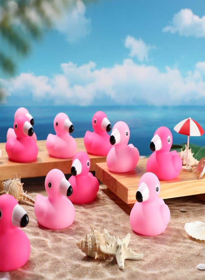 Jerify 100 Pcs Flamingo Rubber Duck Bulk Rose Pink Light Pink Flamingo Bath Floating Ducks Summer Beach Rubber Ducks for Shower Duck Party Favors Decor Prize with Storage Bag - Image 3