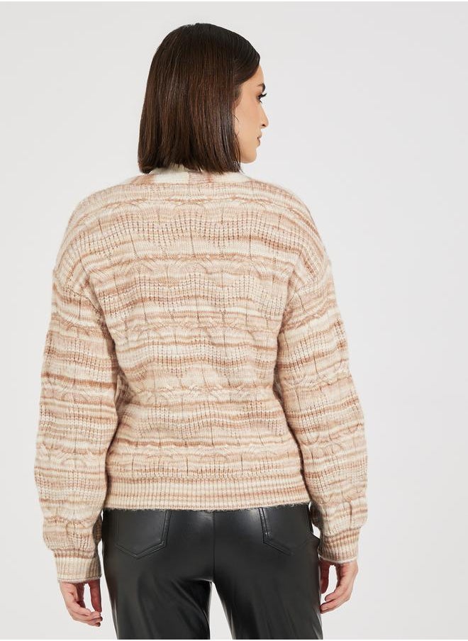 Styli - Regular Fit Ombre Knit Button Down Cardigan - Image 1