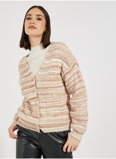 Regular Fit Ombre Knit Button Down Cardigan