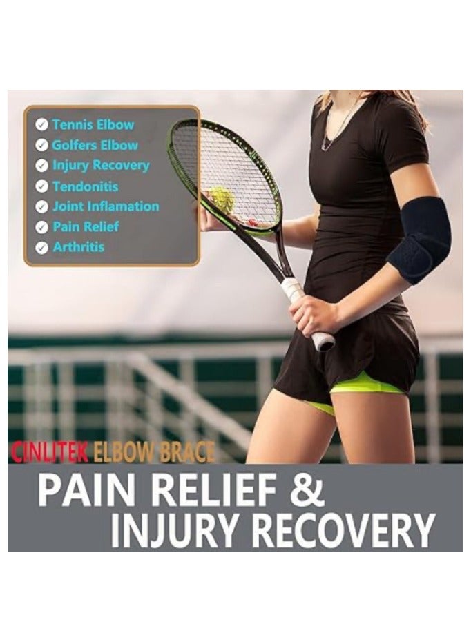 2 PCS Elbow Brace,Adjustable Elbow brace With Dual-Spring Stabilizer Tennis Compression Sleeve for Golfer's and Tennis Elbow,weightlifting, Tendonitis,Arthritis, Sports Injury Recovery, Sports Protective Equipment