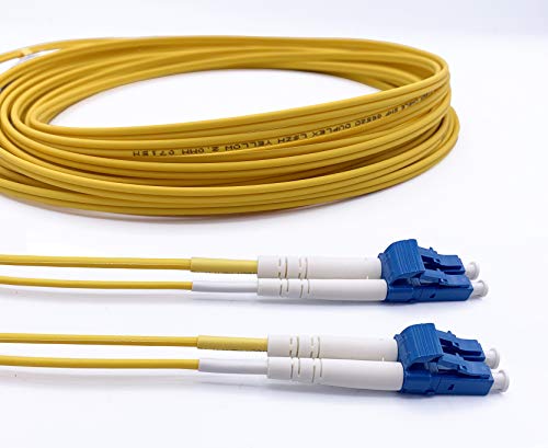 Elfcam 5m164ft Fiber Optic Cable LCUPC to LCUPC OS2 Singlemode Duplex 9125um LSZH Yellow 5 Meter - Image 1