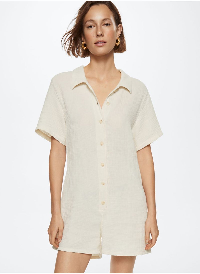 MANGO - Button Down Playsuit - Image 1