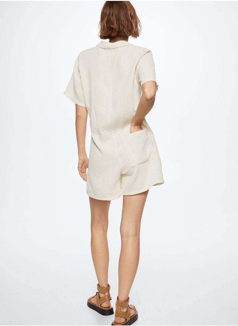 MANGO - Button Down Playsuit - Image 1