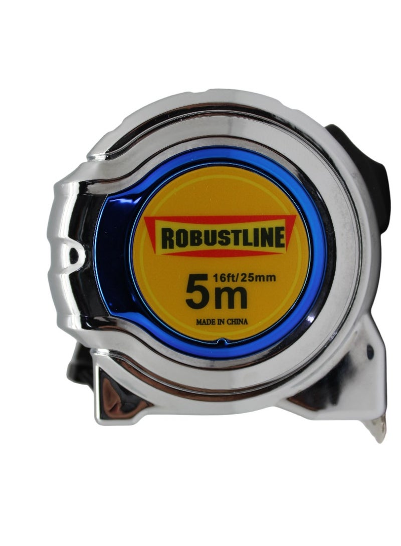 ROBUSTLINE Robustline Measuring Tape Heavy Chrome Finish Industrial Measurement Tool - Image 1