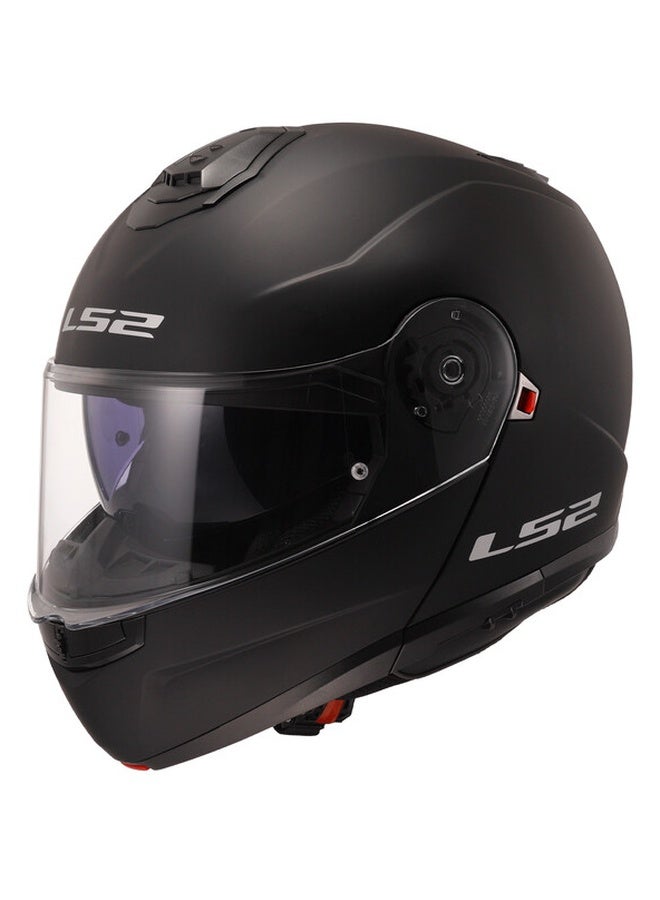 LS2 STROBE II Flip-Up Motorcycle Helmet Gloss Black Size S | Full Face Modular Helmet - Image 1