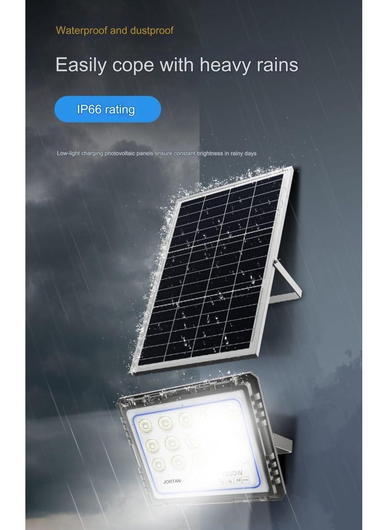 جورتان مصباح LED بالطاقة الشمسية 200 وات، بطارية عالية السعة 15000 مللي أمبير في الساعة، لوحة شمسية 15 وات، IP66، احتياطية من 12 إلى 16 ساعة، سطوع عالي، جسم معدني، كشاف LED خارجي يعمل بالطاقة الشمسية - Image 3