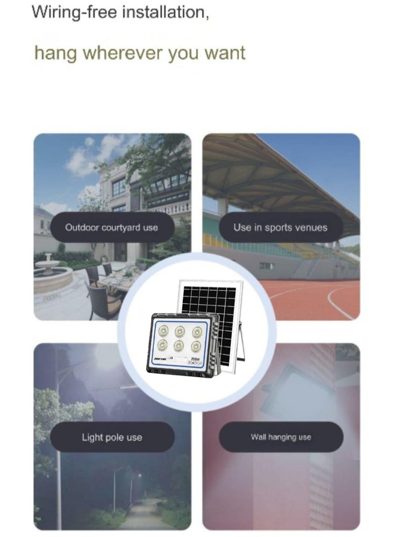 جورتان مصباح LED بالطاقة الشمسية 200 وات، بطارية عالية السعة 15000 مللي أمبير في الساعة، لوحة شمسية 15 وات، IP66، احتياطية من 12 إلى 16 ساعة، سطوع عالي، جسم معدني، كشاف LED خارجي يعمل بالطاقة الشمسية - Image 4