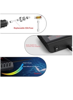 SYOSI 3 Socket Car Cigarette Lighter Adapter, 12V/24V 100W Car Cigarette Lighter Splitter 3.1A 4 USB Port Car Charger with Separate Switch and LED Voltage Display for Mobile Phone  - Image 4