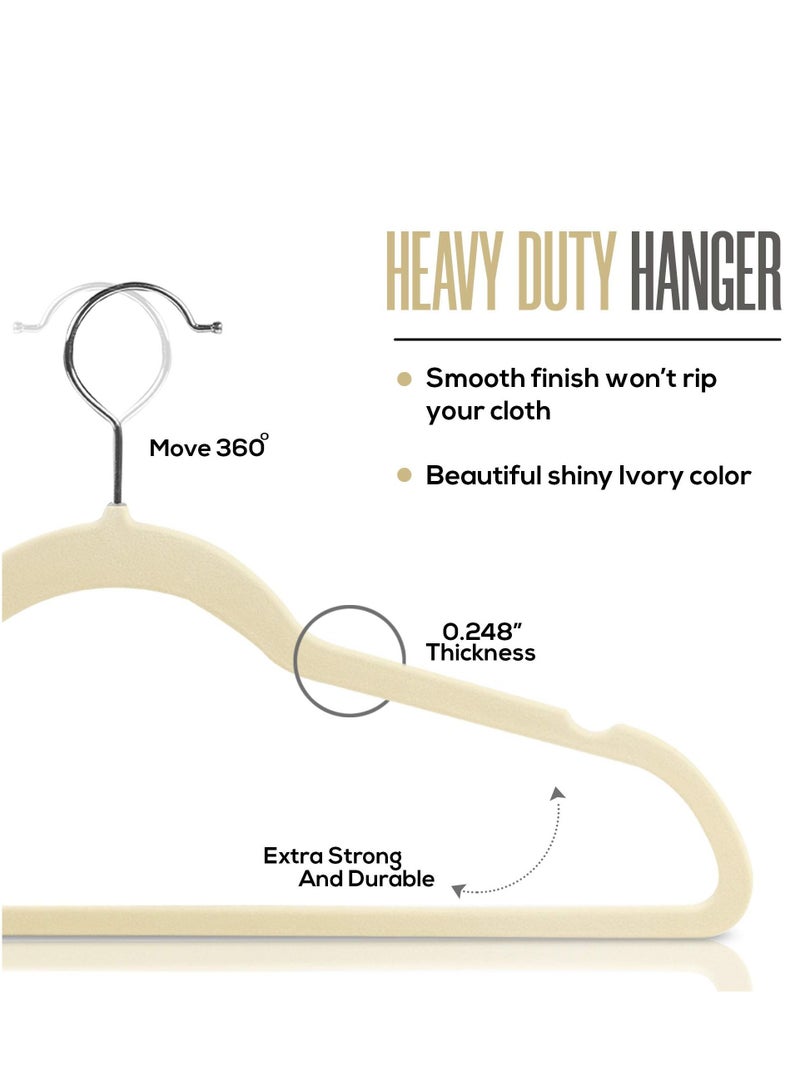 Cool Baby Premium non slip velvet hangers - heavy duty - coat suit hangers (beige, pack of 50) - Image 5