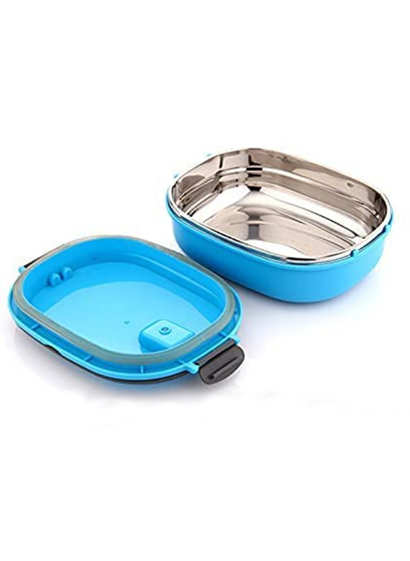 SYOSI - Lunch Box, SYOSI Rectangle Thermal for Food Stainless Steel Lunch Container Lunch Box Food Storage Container Thermos for Hot Food 900ML (Blue 1 Layer) - Image 1