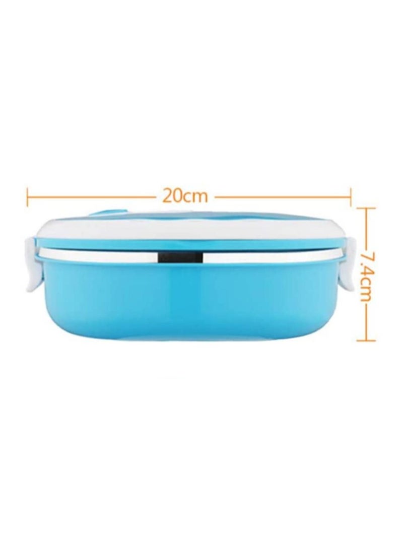 SYOSI - Lunch Box, SYOSI Rectangle Thermal for Food Stainless Steel Lunch Container Lunch Box Food Storage Container Thermos for Hot Food 900ML (Blue 1 Layer) - Image 1