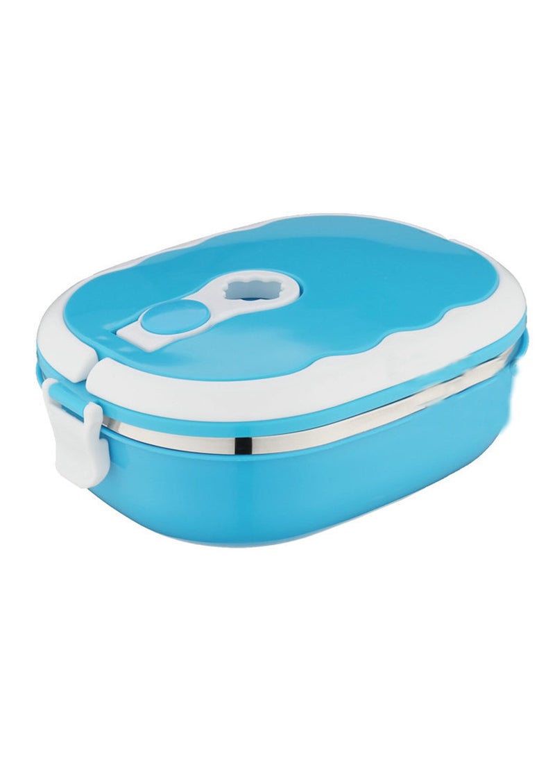 SYOSI - Lunch Box, SYOSI Rectangle Thermal for Food Stainless Steel Lunch Container Lunch Box Food Storage Container Thermos for Hot Food 900ML (Blue 1 Layer) - Image 1