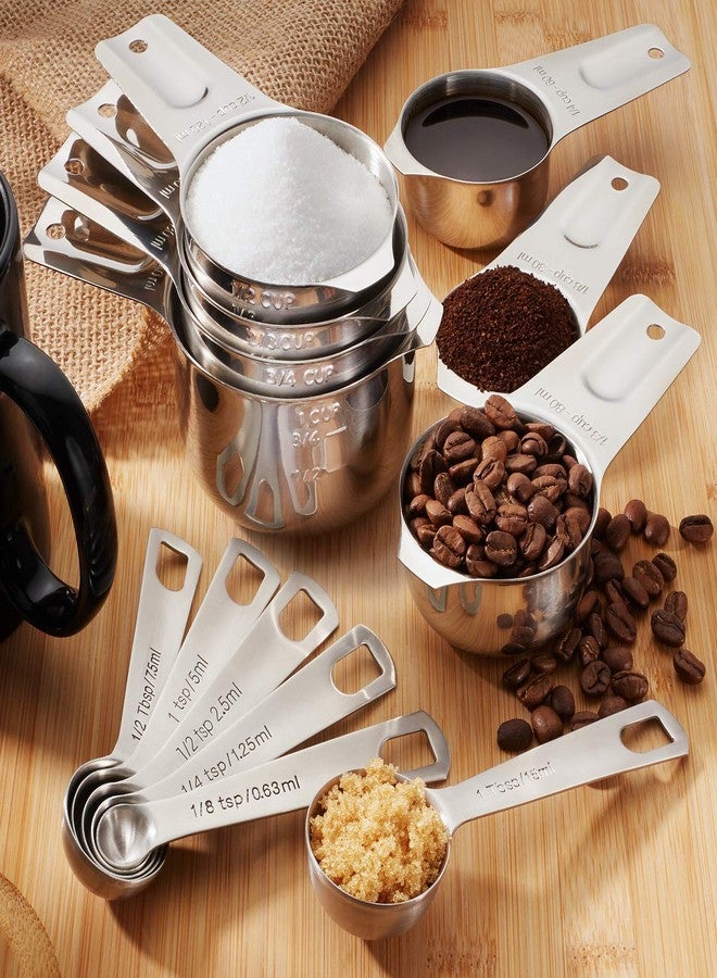 Last Confection 13pc Stainless Steel Measuring Spoon & Cup Set - Kitchen Measurements for Dry Spices and Liquid Cooking & Baking Ingredients - Image 5