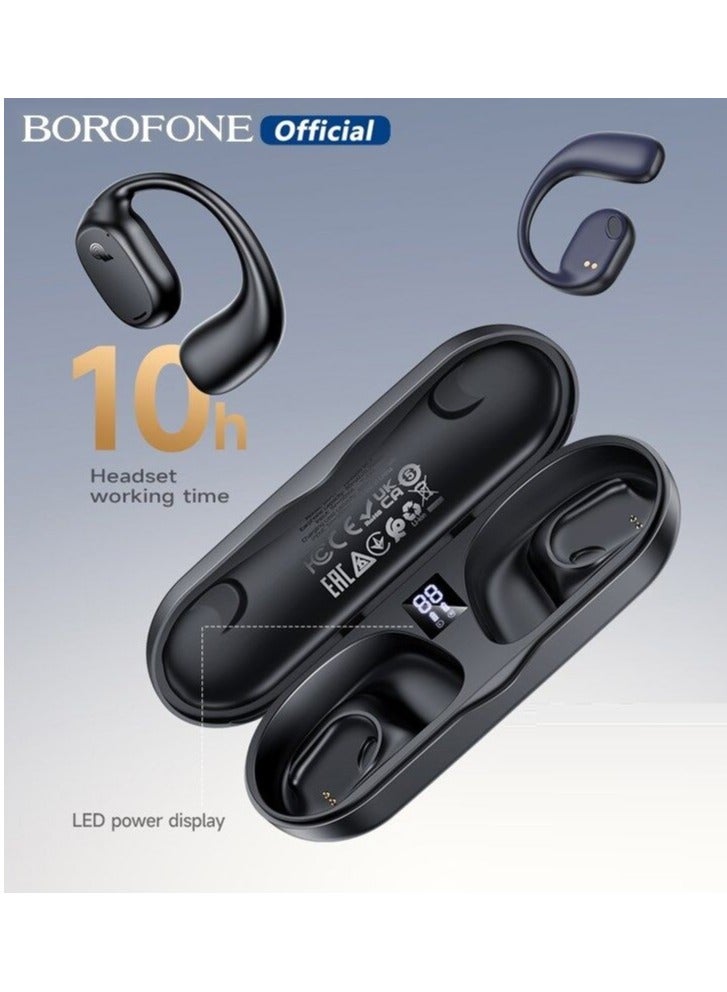BOROFONE BOROFONE BW41 Air Conduction Wireless Bluetooth Headphones Earphone With Microphone Touch Stereo Sports Headset LED Number Display Long Battery Life For All Smartphone [Use Time10 Hours ] (Black)  - Image 1