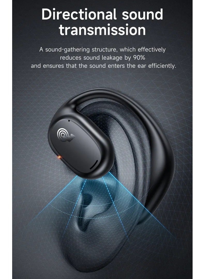 BOROFONE BOROFONE BW41 Air Conduction Wireless Bluetooth Headphones Earphone With Microphone Touch Stereo Sports Headset LED Number Display Long Battery Life For All Smartphone [Use Time10 Hours ] (Black)  - Image 4