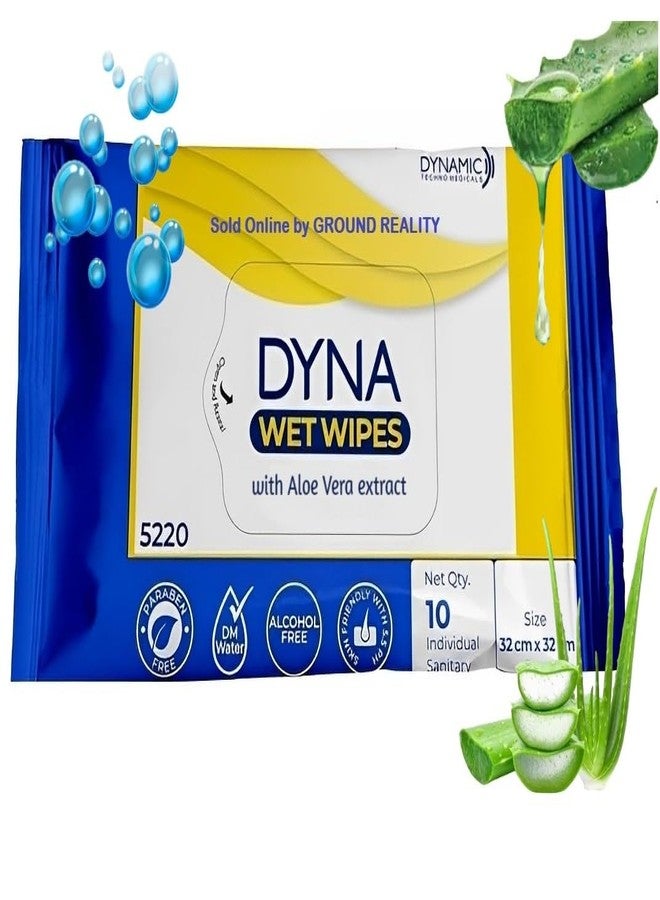 LUREME Dyna 12 Packs (120) Easy Bath Wet Wipes with Aloe Vera Extract. 32x32cms Wet Wipes for Adults, Patients, Baby Wipes. Moisturizing Sponge Bath. 10 Pulls/Pack- Microwaveable Easy Bath Wet Wipes - Image 1